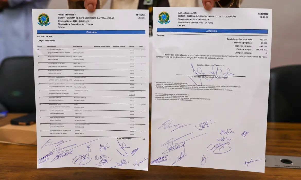 TSE faz teste final de sistemas e emite zerézima